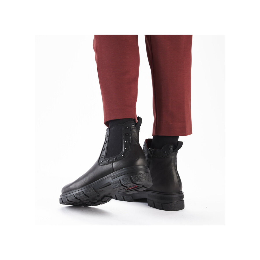 bottes noires à fermeture éclair pour femmes rieker z9154-00