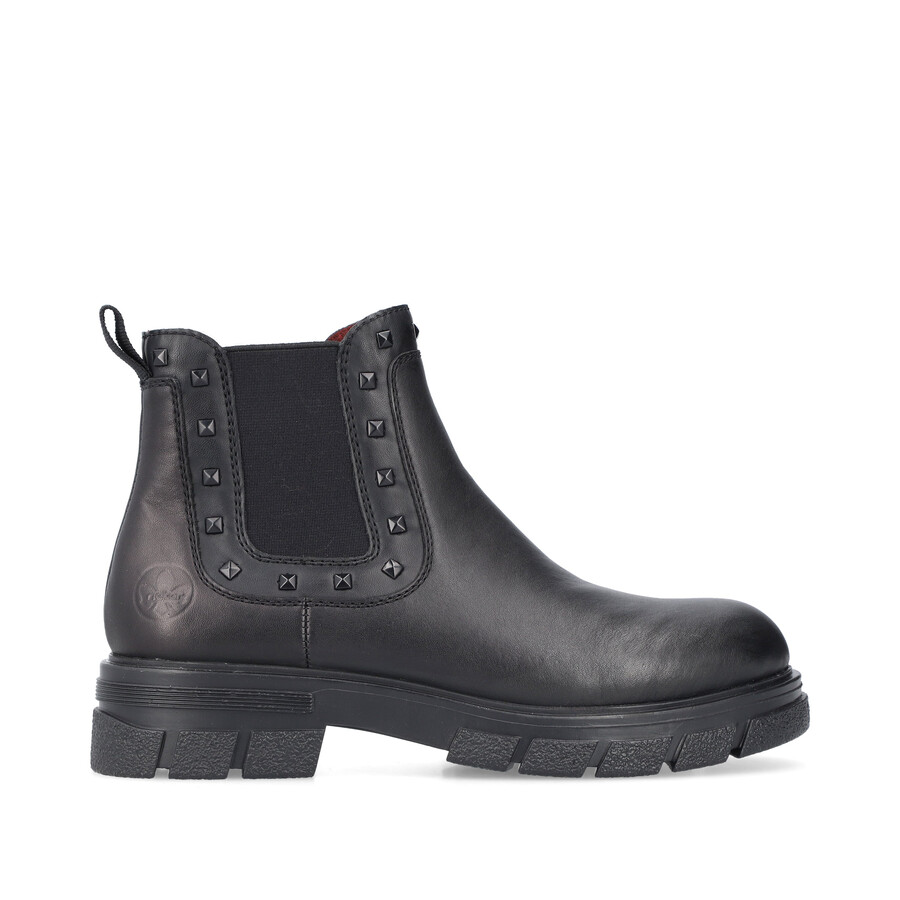 bottes noires à fermeture éclair pour femmes rieker z9154-00