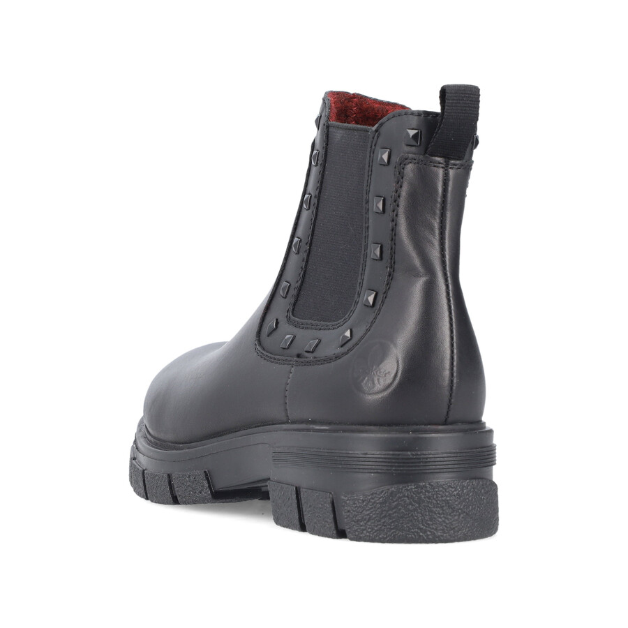 bottes noires à fermeture éclair pour femmes rieker z9154-00