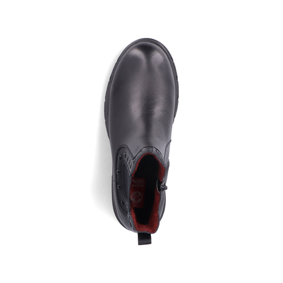 bottes noires à fermeture éclair pour femmes rieker z9154-00