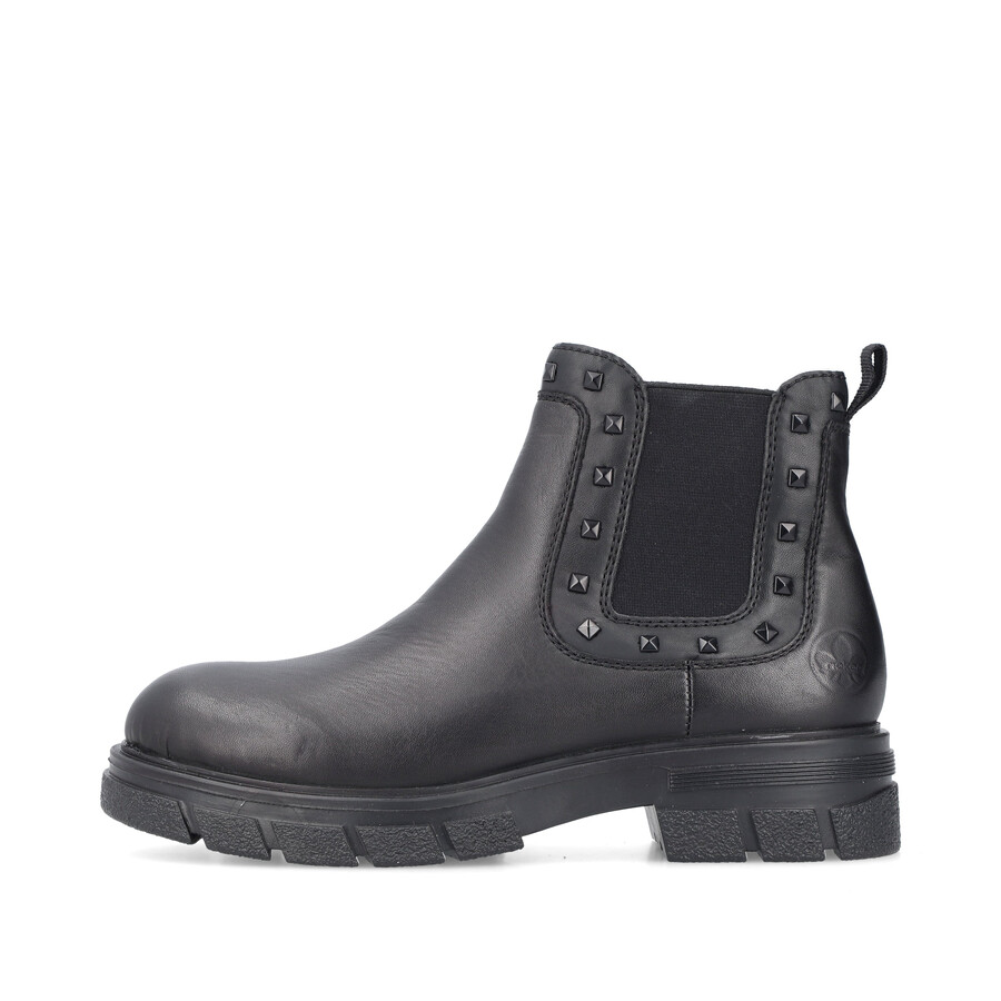 bottes noires à fermeture éclair pour femmes rieker z9154-00