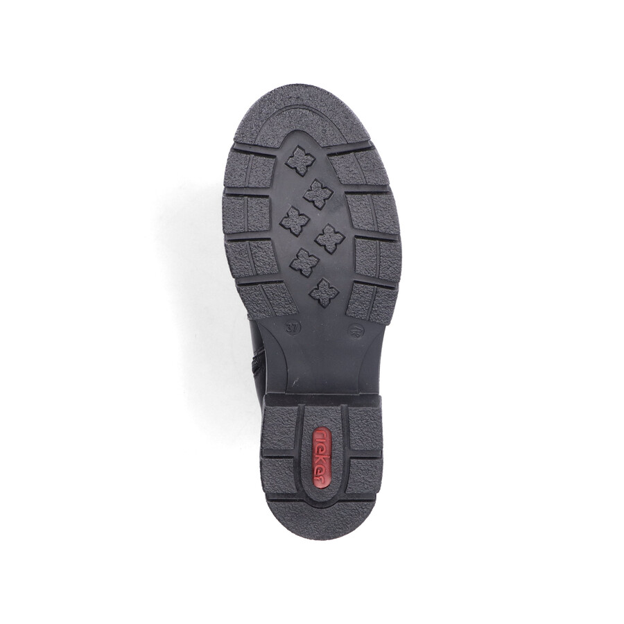 bottes noires à fermeture éclair pour femmes rieker z9154-00