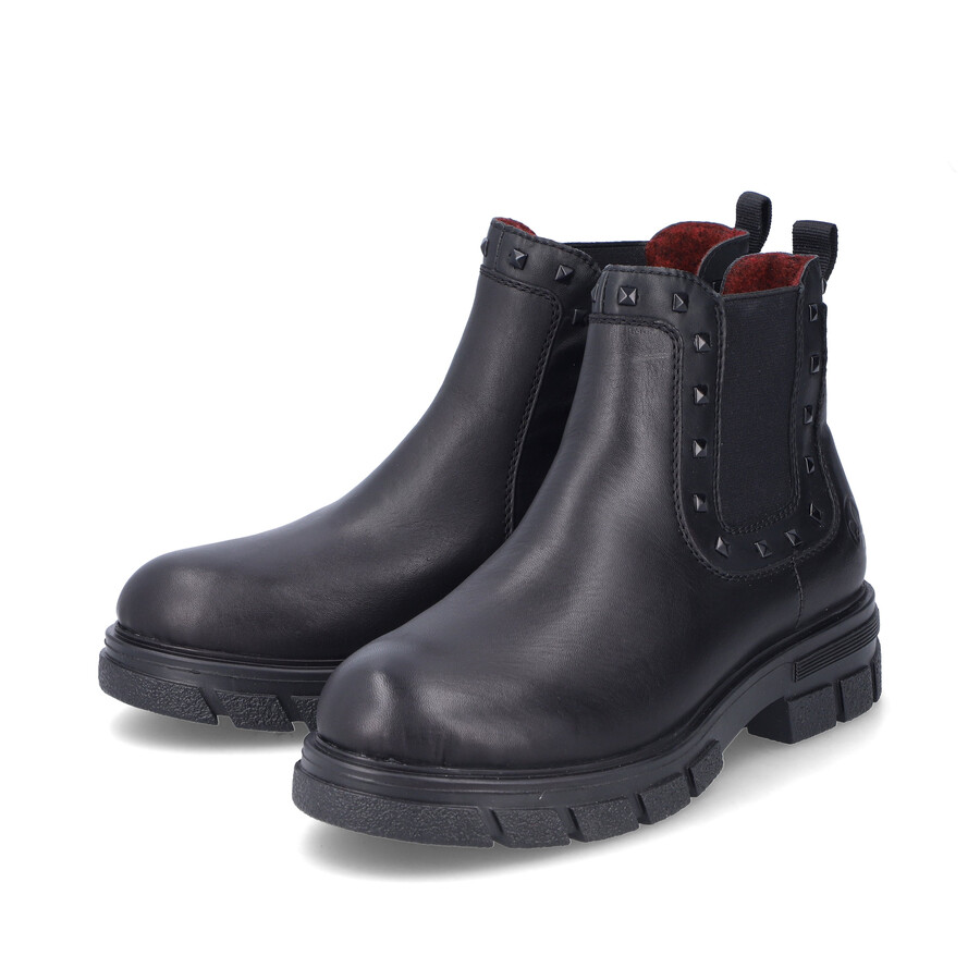 bottes noires à fermeture éclair pour femmes rieker z9154-00