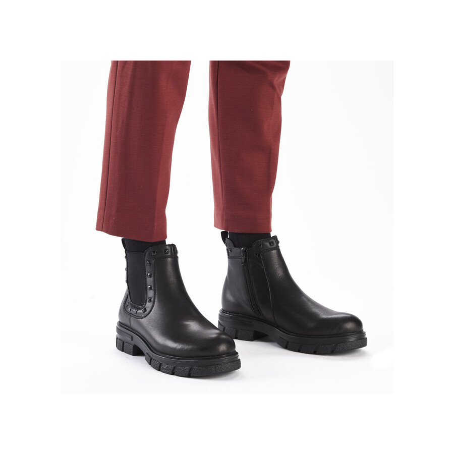 bottes noires à fermeture éclair pour femmes rieker z9154-00