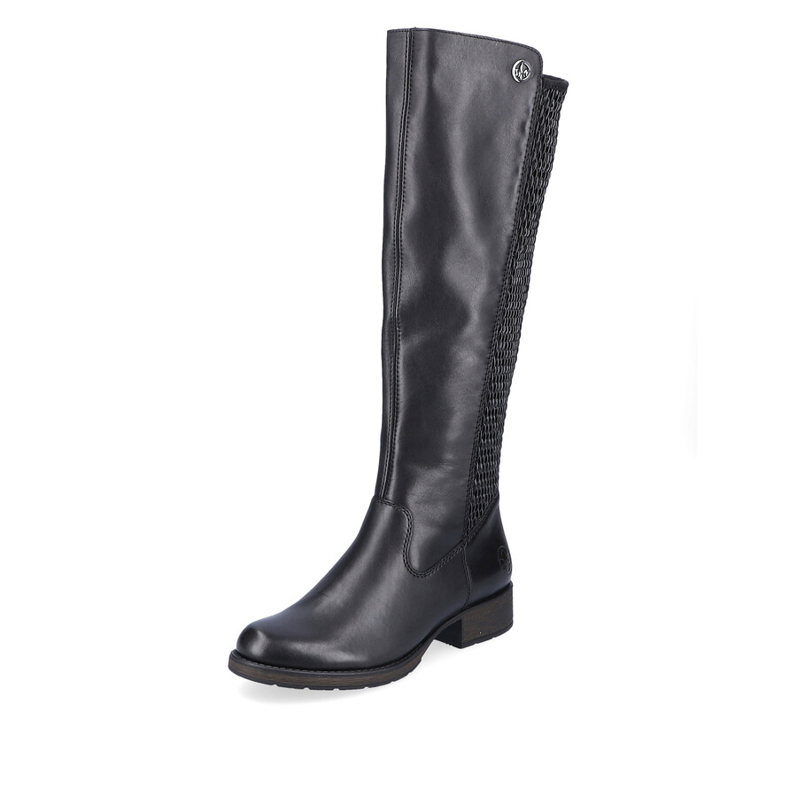 bottes noires à fermeture éclair pour femmes rieker z9591-00