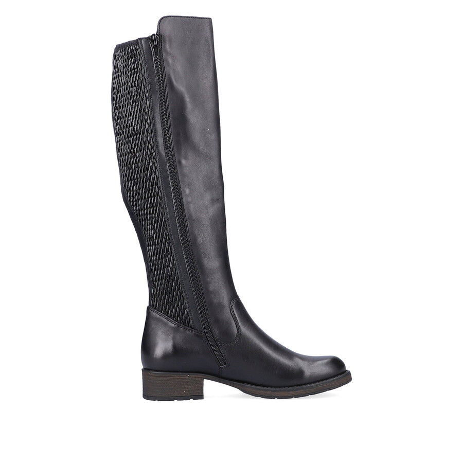 bottes noires à fermeture éclair pour femmes rieker z9591-00