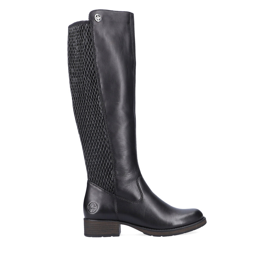 bottes noires à fermeture éclair pour femmes rieker z9591-00