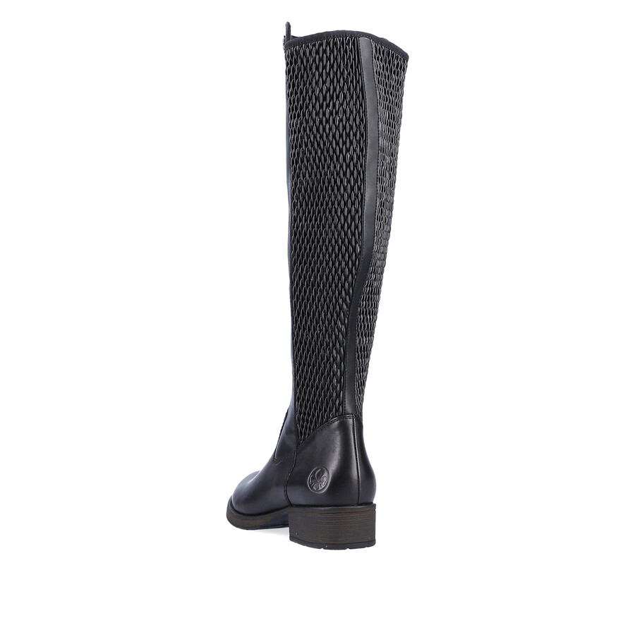 bottes noires à fermeture éclair pour femmes rieker z9591-00