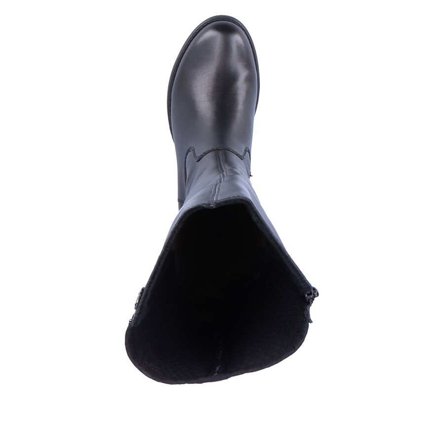 bottes noires à fermeture éclair pour femmes rieker z9591-00