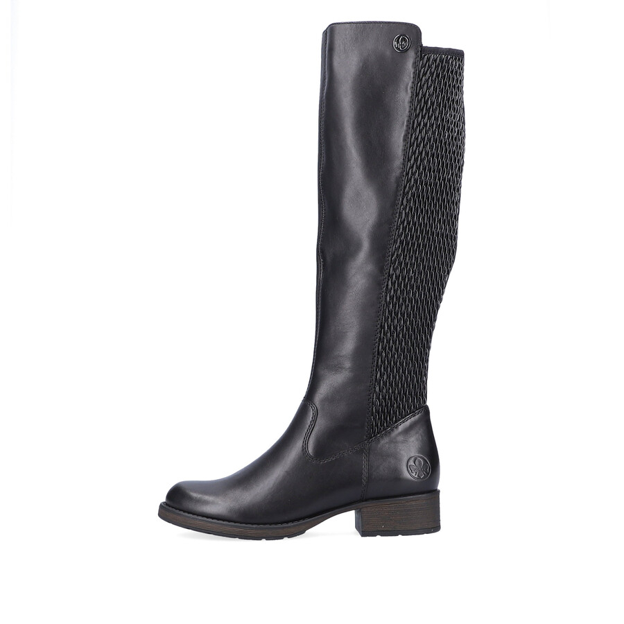 bottes noires à fermeture éclair pour femmes rieker z9591-00