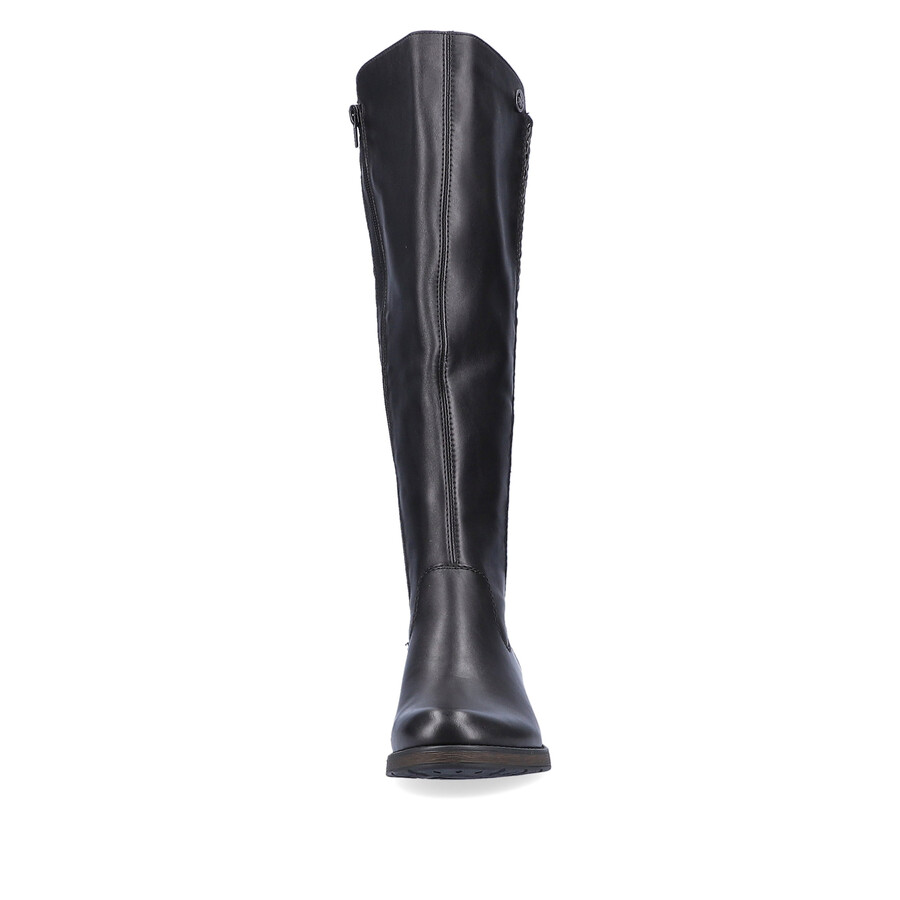 bottes noires à fermeture éclair pour femmes rieker z9591-00