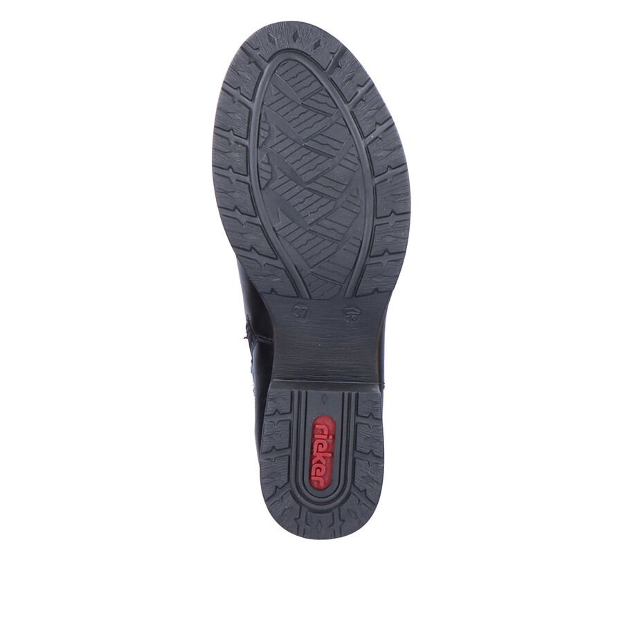 bottes noires à fermeture éclair pour femmes rieker z9591-00