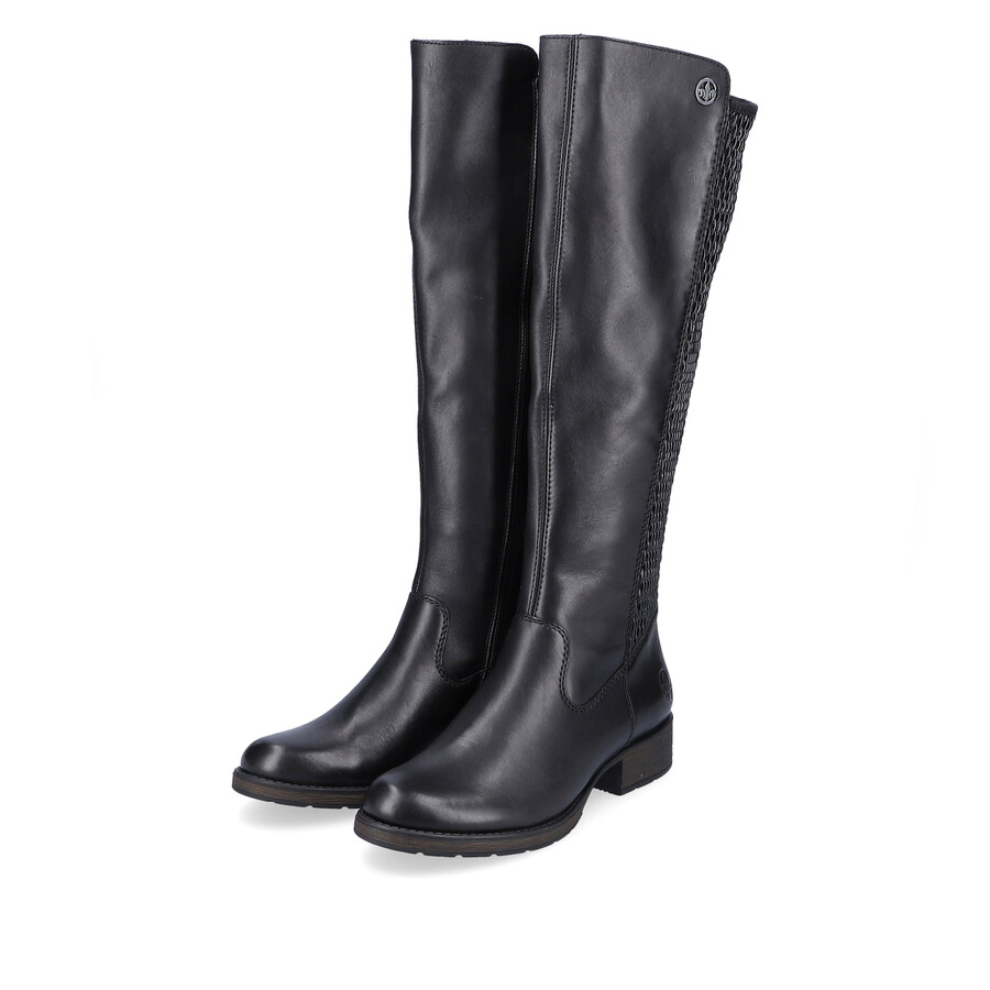 bottes noires à fermeture éclair pour femmes rieker z9591-00