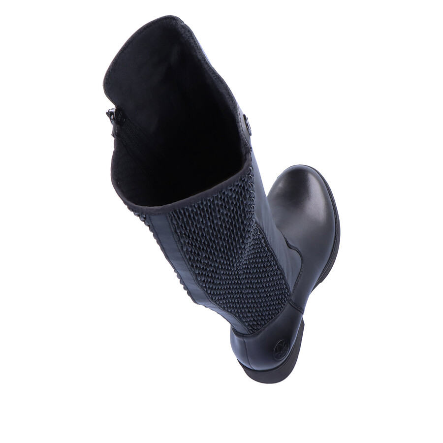 bottes noires à fermeture éclair pour femmes rieker z9591-00