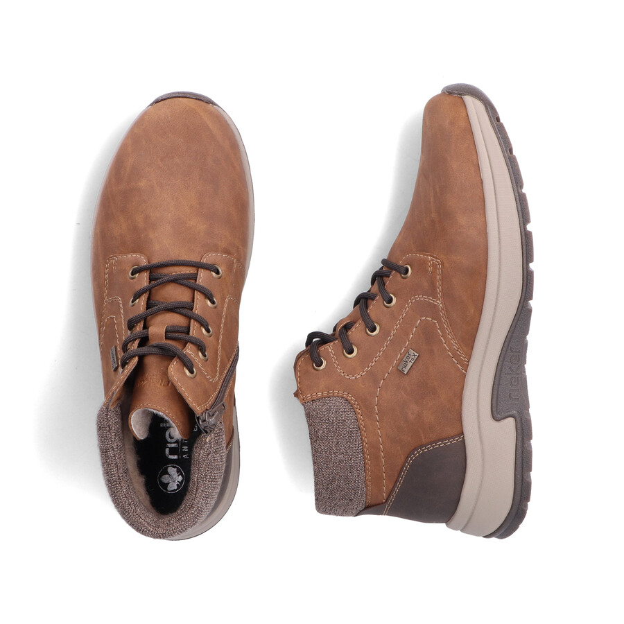 bottes marron à fermeture éclair pour homme rieker 11030-25