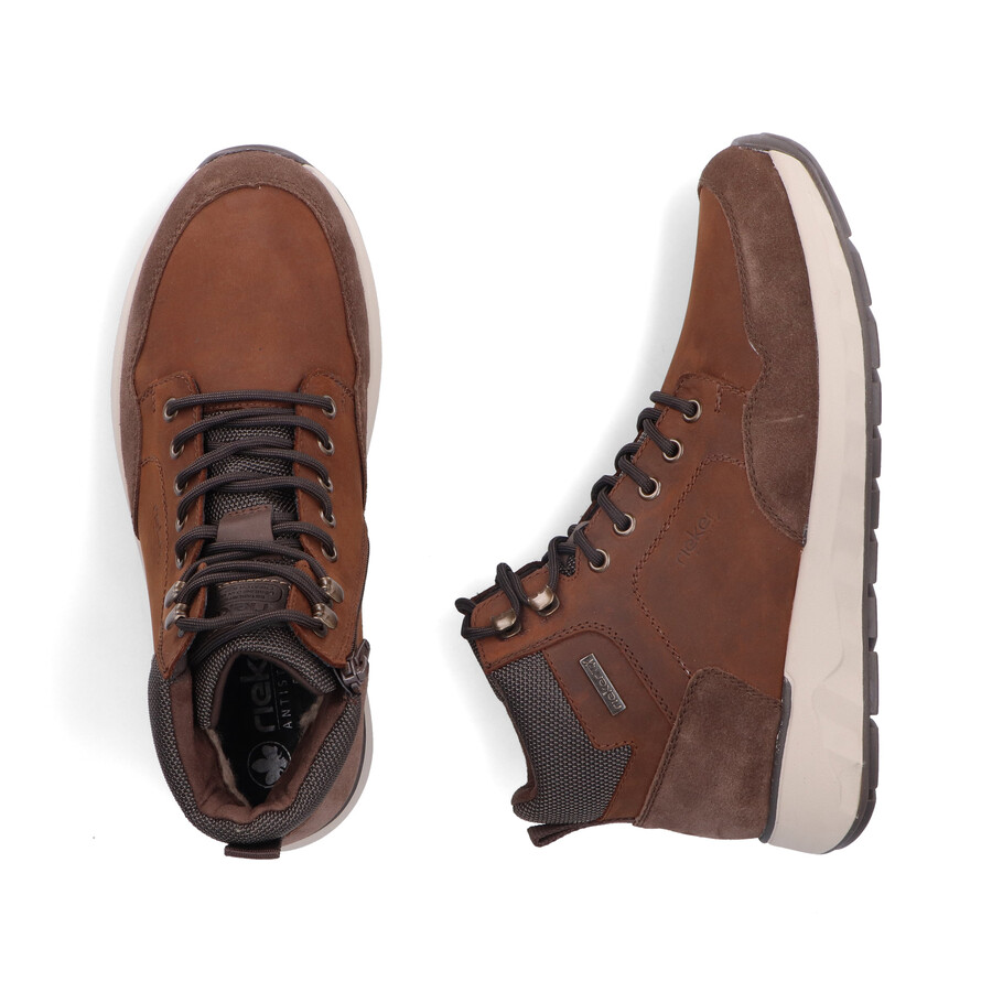 bottes marron à fermeture éclair pour homme rieker 11530-24