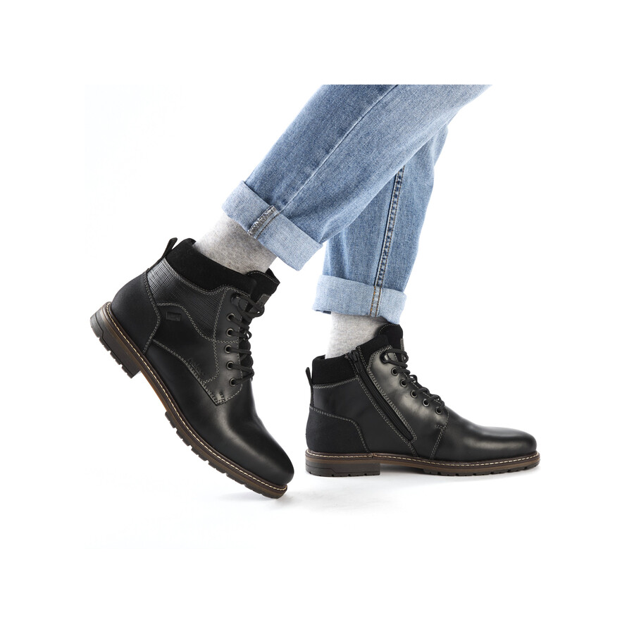 bottes noires à fermeture éclair pour hommes rieker 13740-00
