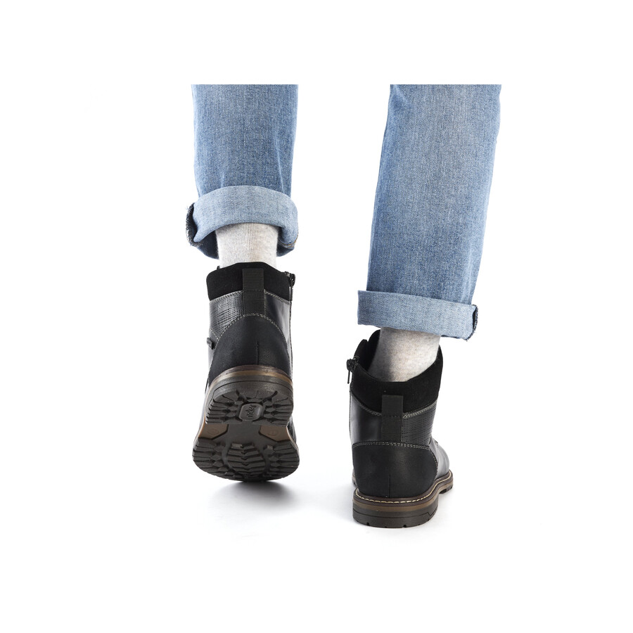 bottes noires à fermeture éclair pour hommes rieker 13740-00
