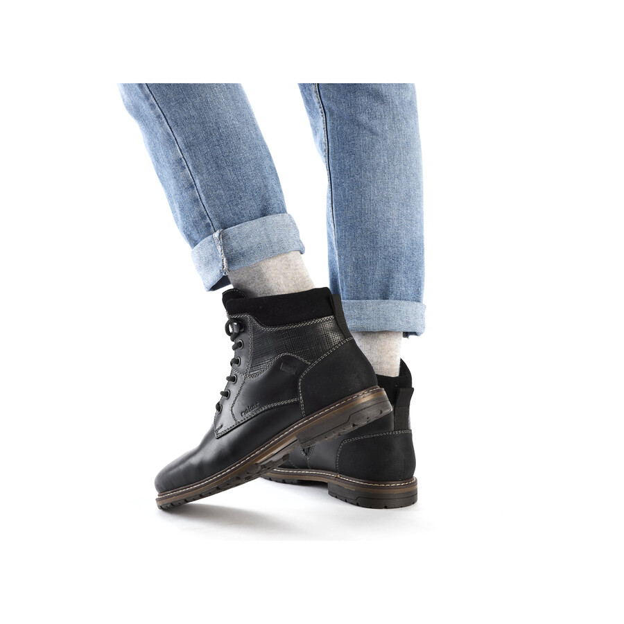 bottes noires à fermeture éclair pour hommes rieker 13740-00