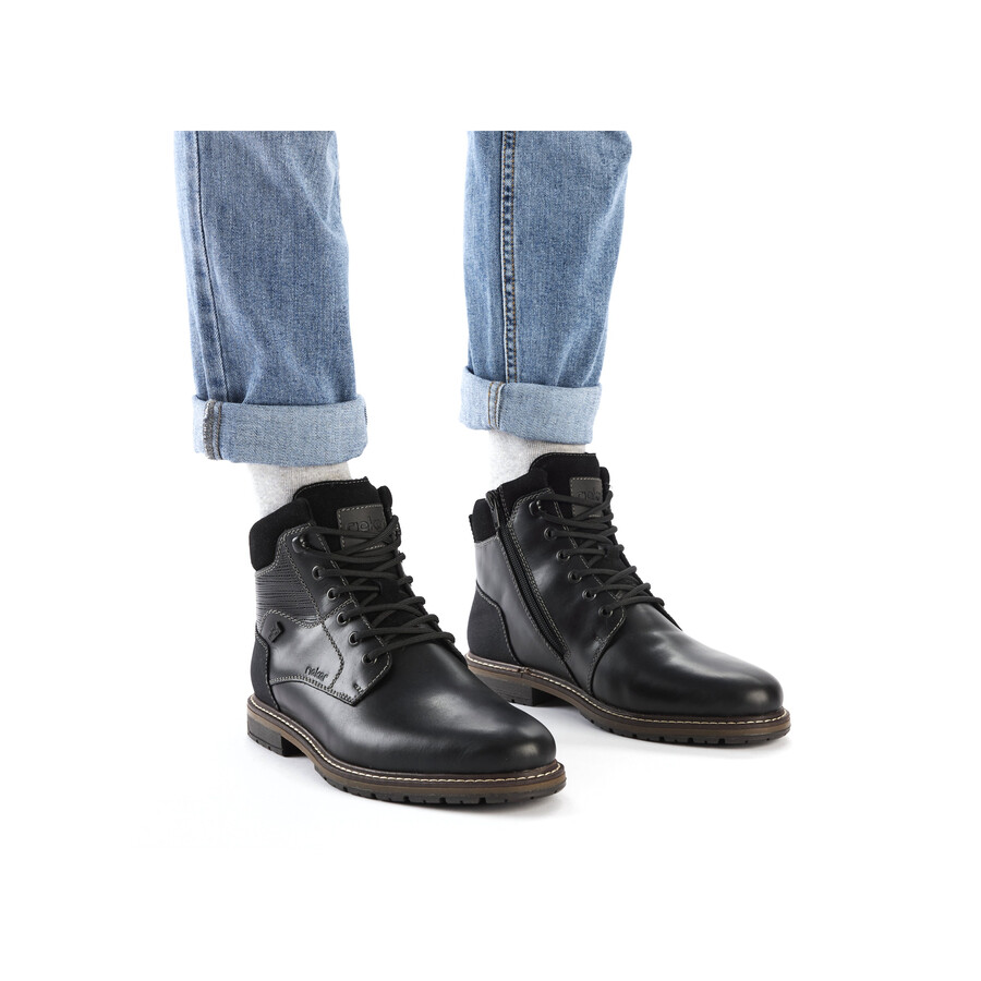 bottes noires à fermeture éclair pour hommes rieker 13740-00