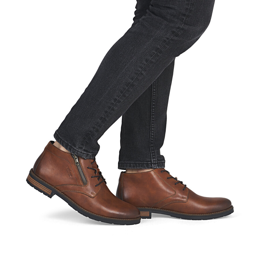 bottes marron à fermeture éclair pour homme rieker 14609-24