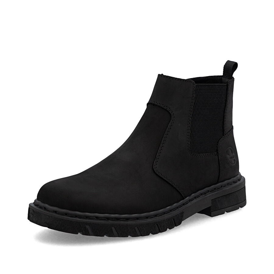 bottes noires à fermeture éclair pour hommes rieker 31650-00