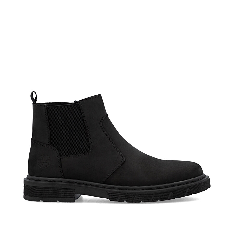 bottes noires à fermeture éclair pour hommes rieker 31650-00