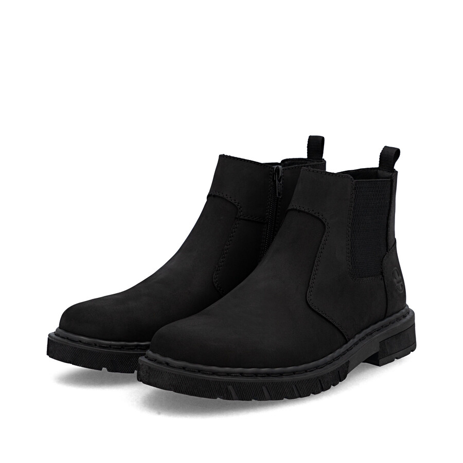 bottes noires à fermeture éclair pour hommes rieker 31650-00