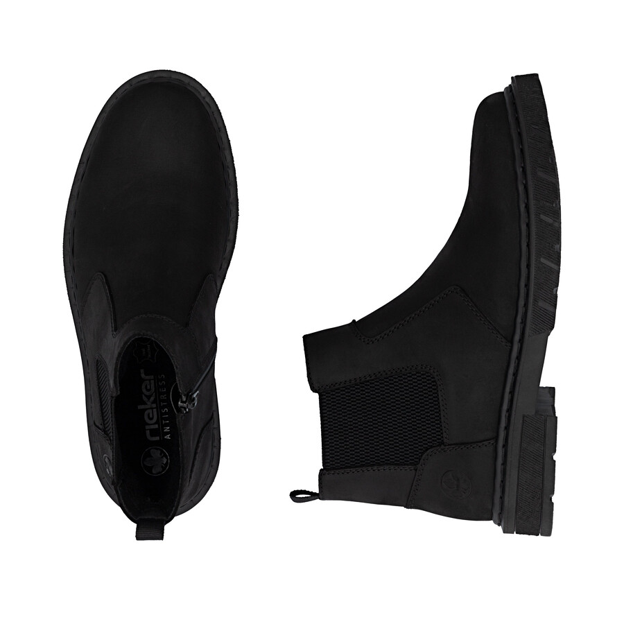 bottes noires à fermeture éclair pour hommes rieker 31650-00