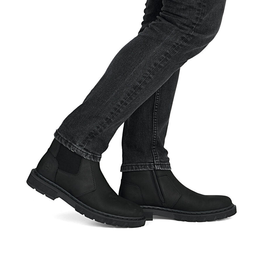 bottes noires à fermeture éclair pour hommes rieker 31650-00