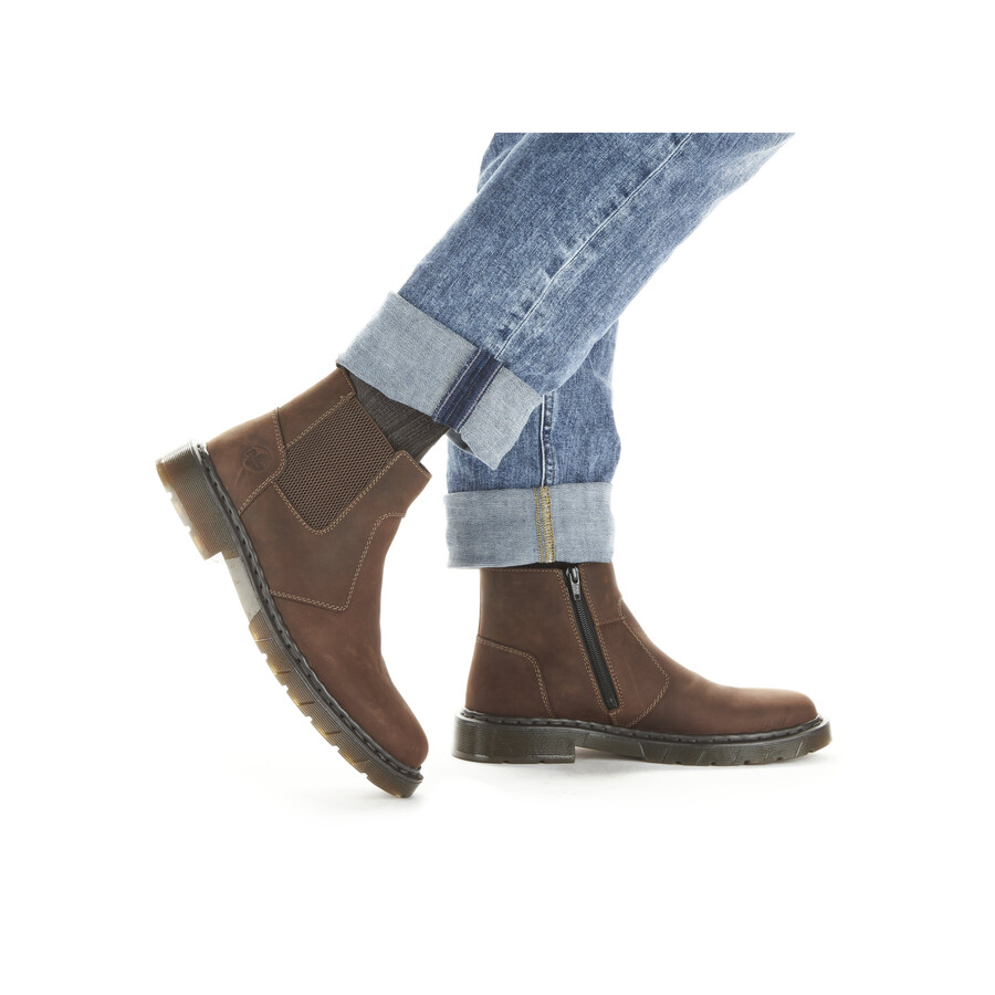bottes marron à fermeture éclair pour homme rieker 31650-23