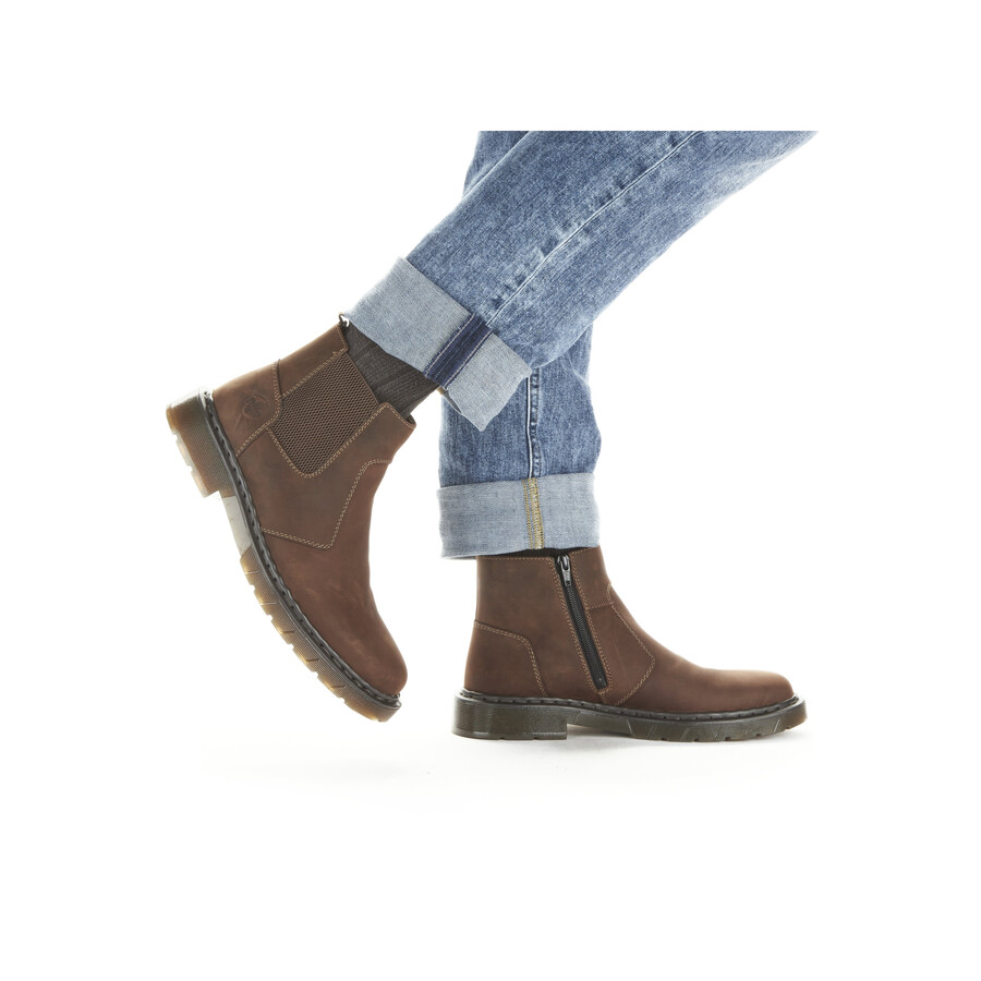 bottes marron à fermeture éclair pour homme rieker 31650-23