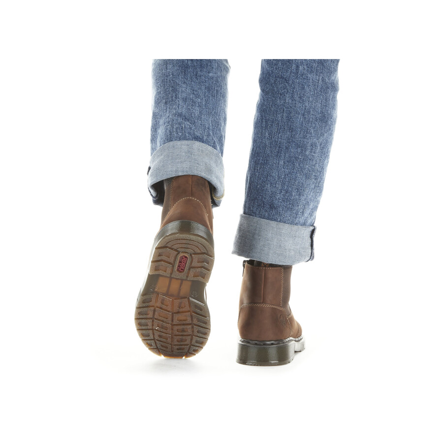bottes marron à fermeture éclair pour homme rieker 31650-23