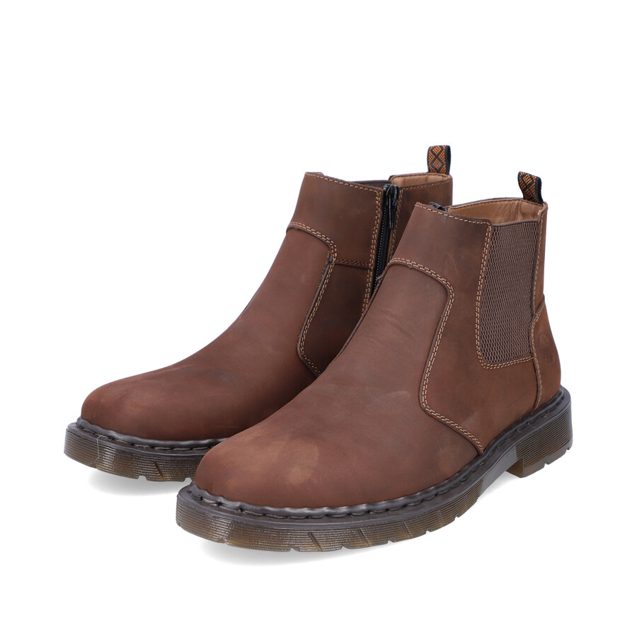 bottes marron à fermeture éclair pour homme rieker 31650-23