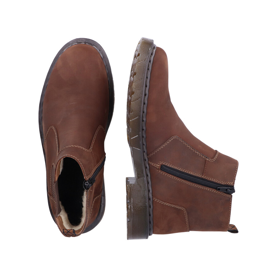 bottes marron à fermeture éclair pour homme rieker 31650-23