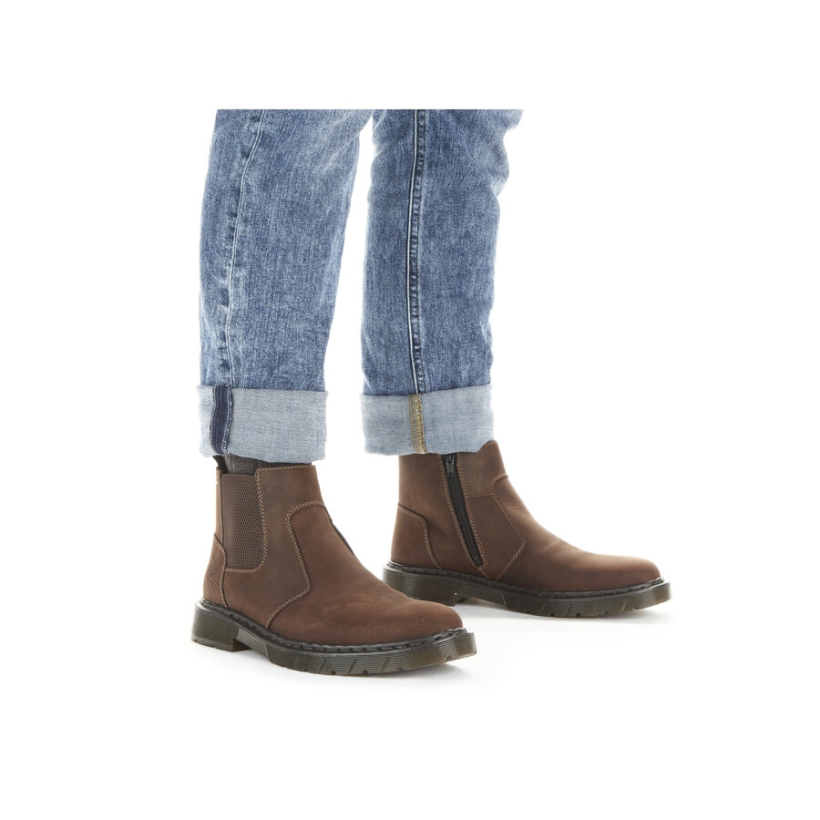bottes marron à fermeture éclair pour homme rieker 31650-23