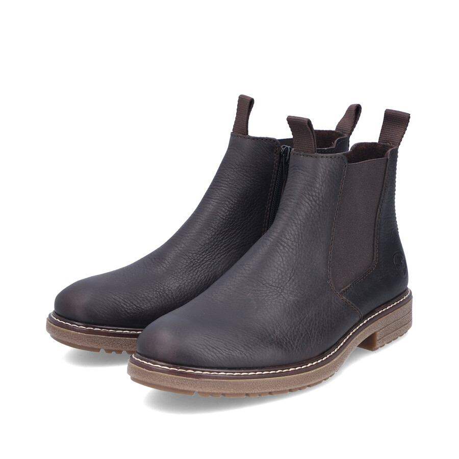 bottes marron à fermeture éclair pour homme rieker 33180-27