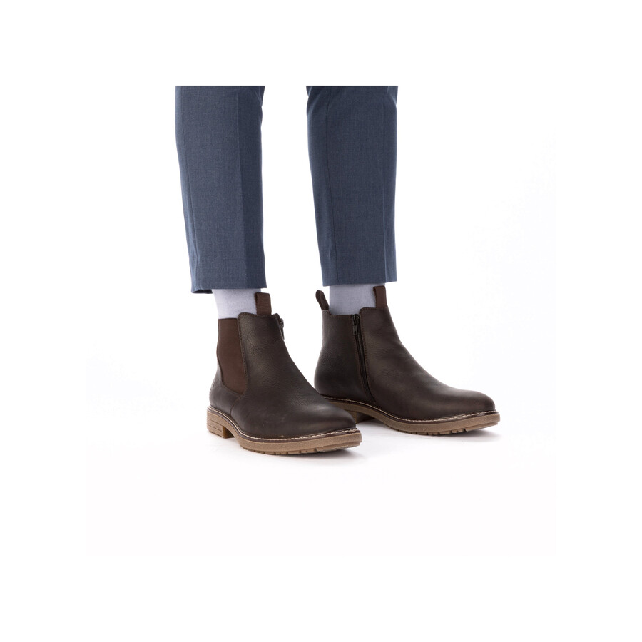 bottes marron à fermeture éclair pour homme rieker 33180-27