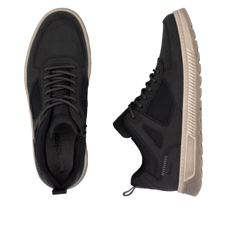 bottes noires à fermeture éclair pour hommes rieker 37004-00