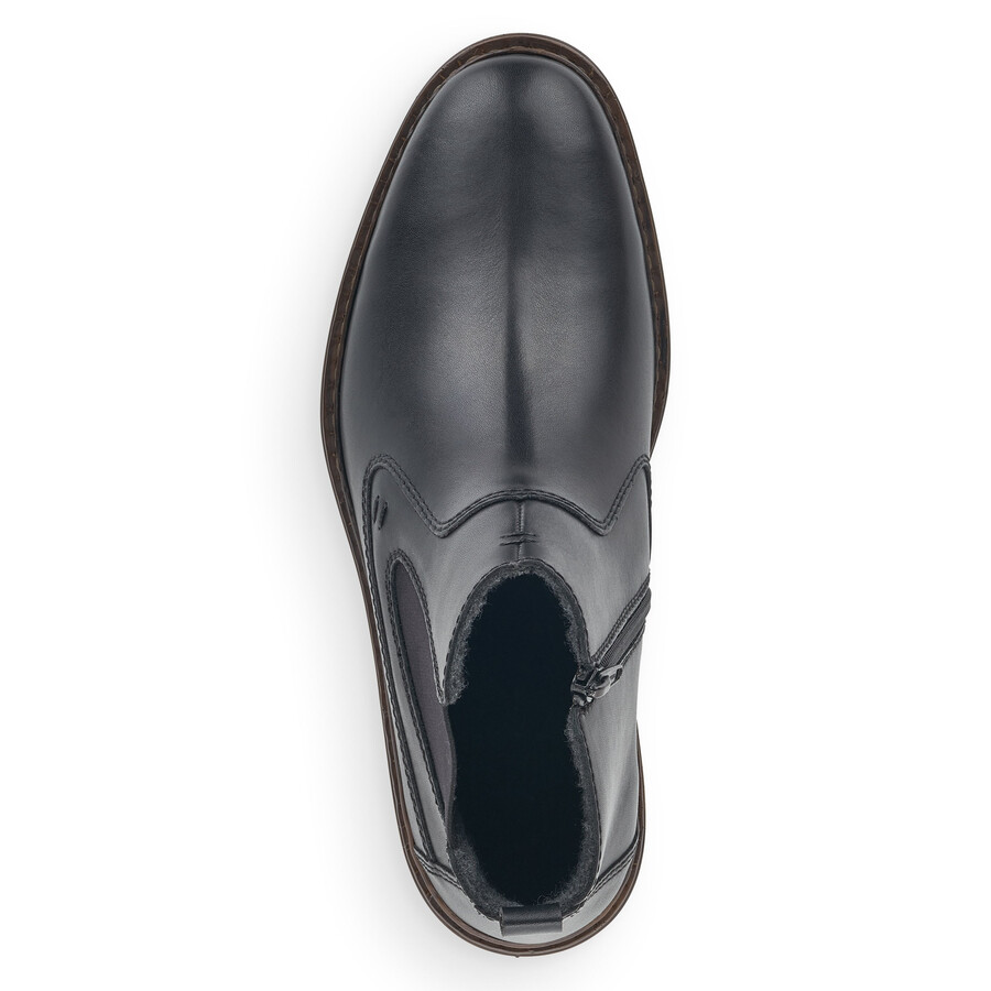bottes noires à fermeture éclair pour hommes rieker 37662-00