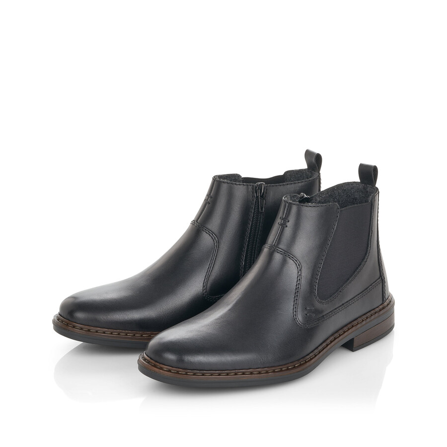 bottes noires à fermeture éclair pour hommes rieker 37662-00