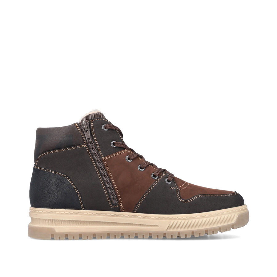 bottes marron à fermeture éclair pour homme rieker 38540-25