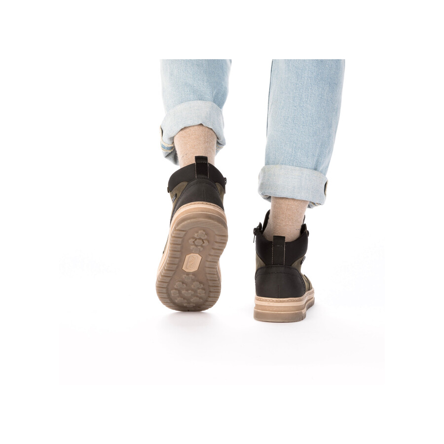 bottes vertes à fermeture éclair pour hommes rieker 38554-54