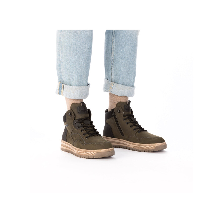 bottes vertes à fermeture éclair pour hommes rieker 38554-54