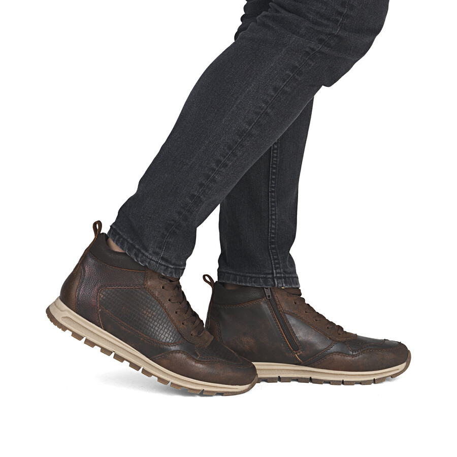 bottes marron à fermeture éclair pour homme rieker b0508-25