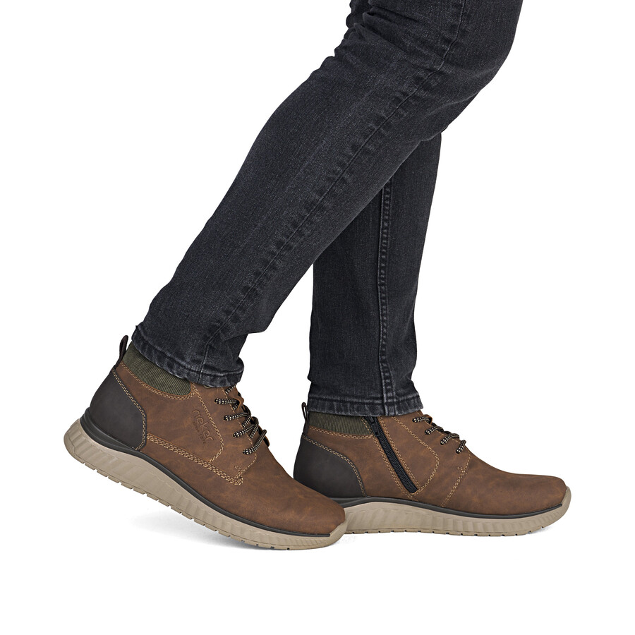 bottes marron à fermeture éclair pour hommes rieker b0603-24