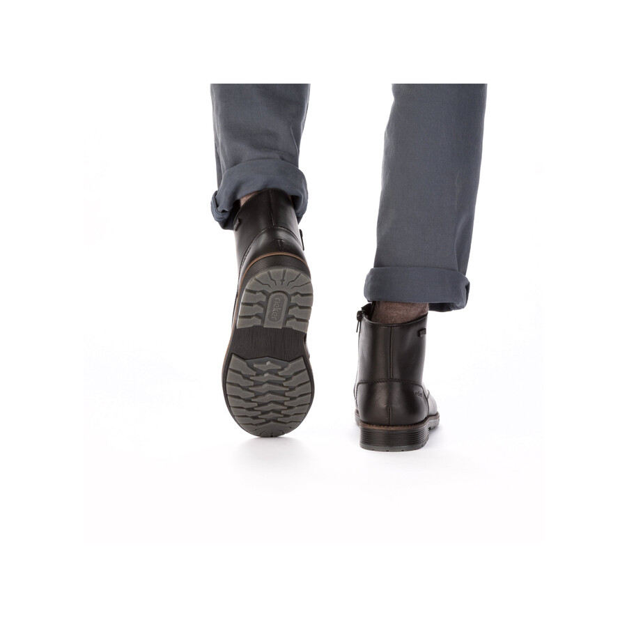 bottes noires à fermeture éclair pour hommes rieker f4546-00