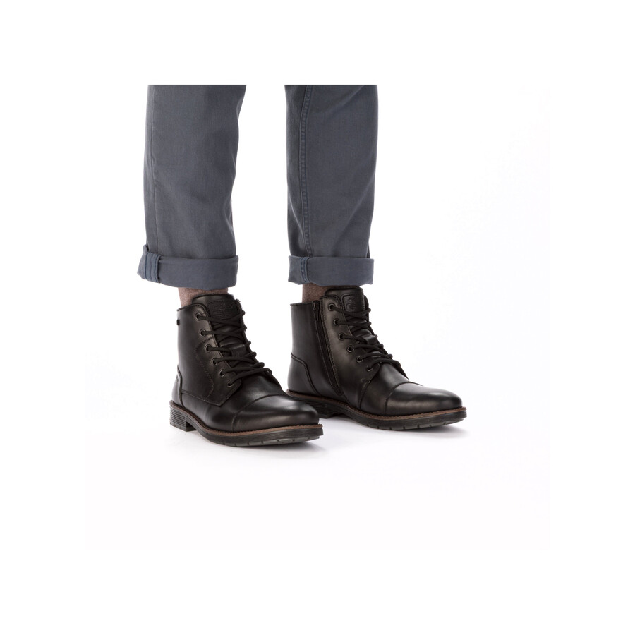 bottes noires à fermeture éclair pour hommes rieker f4546-00