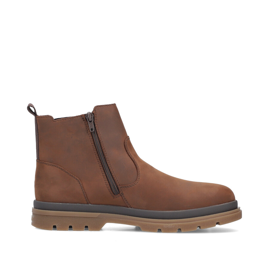 bottes marron à fermeture éclair pour homme rieker f7051-23