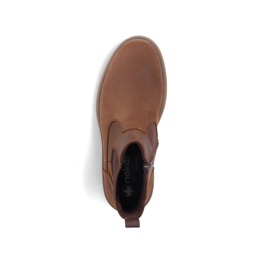 bottes marron à fermeture éclair pour homme rieker f7051-23